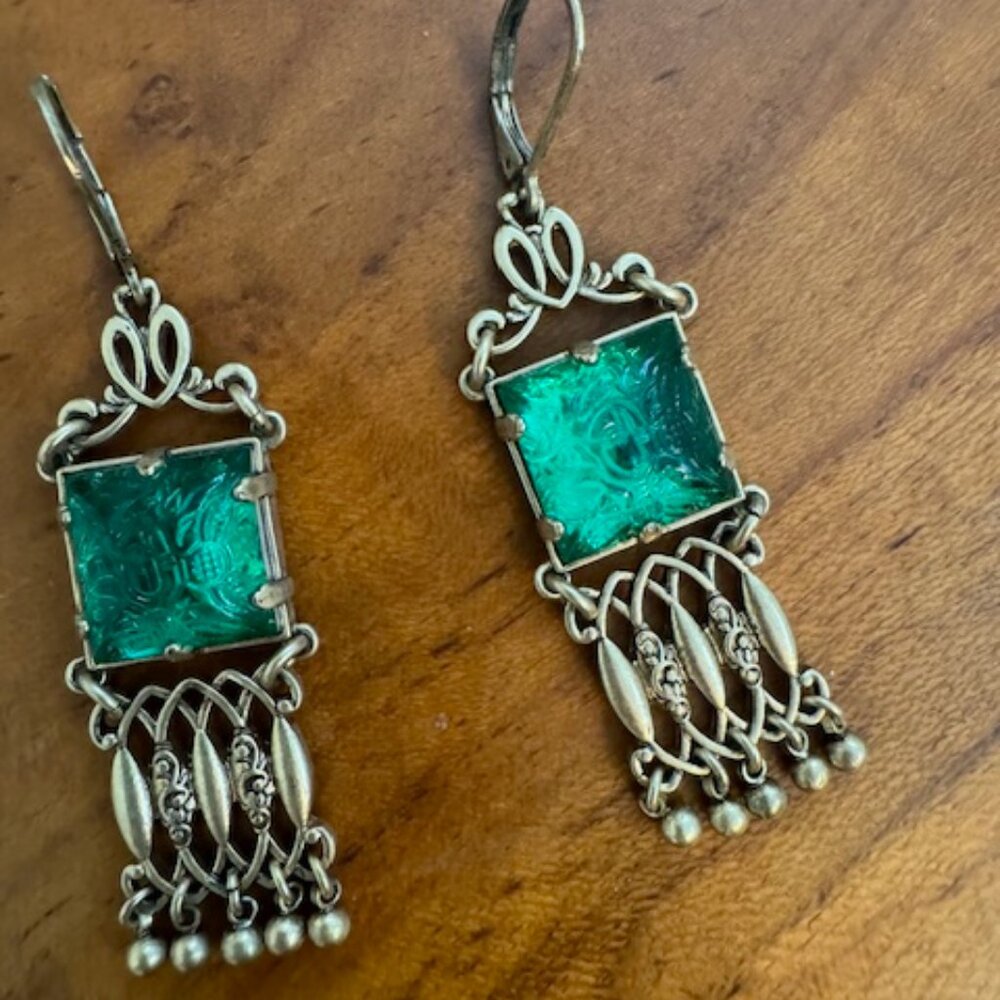 CAbi Green Lagoon Drop Earrings